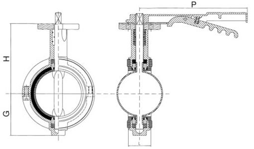 TECFLON蝶閥尺寸圖 TECFLON蝶閥尺寸圖