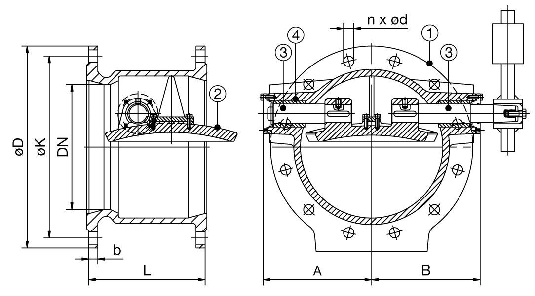 蝶式止回閥尺寸圖 蝶式止回閥尺寸圖